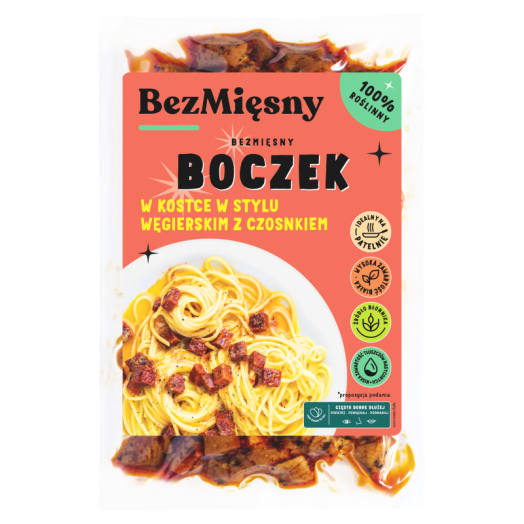 BEZMIĘSNY Bezmięsny Boczek w kostce. W stylu węgierskim z czosnkiem