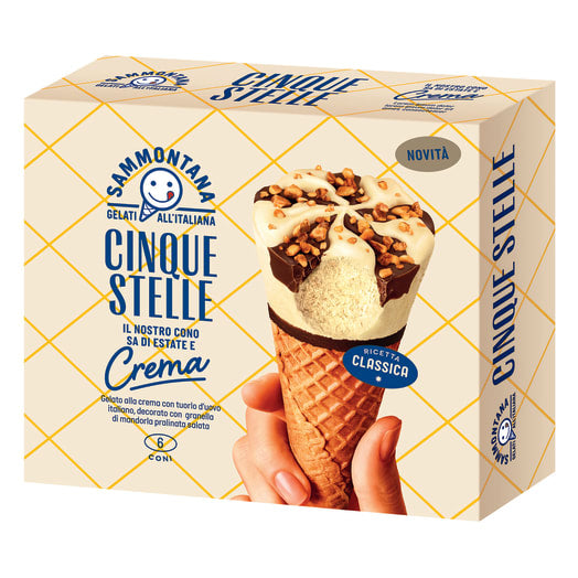 SAMMONTANA Cinque Stelle Lody śmietankowe z dodatkami 6 szt.