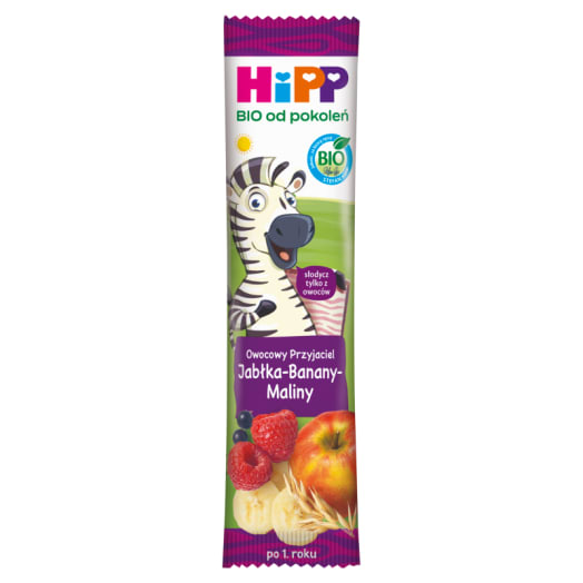HIPP Batonik Owocowy- Przyjaciel Jabłka Banany Maliny BIO