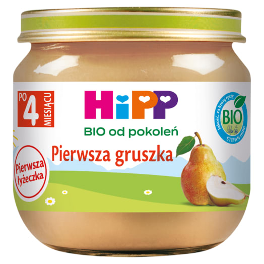 HIPP BIO od pokoleń Pierwsza gruszka po 4. miesiącu